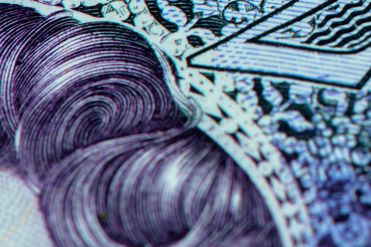 macro cropped pound note currency