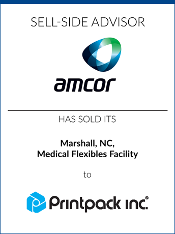 tombstone - sell-side transaction Amcor Printpack, Inc. logos