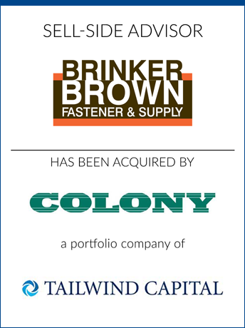 tombstone - sell-side transaction Brinker Brown Colony Tailwind Capital logo