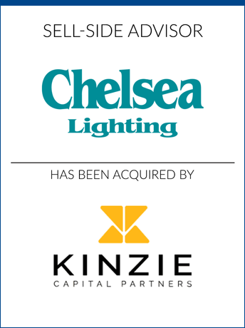 tombstone - sell-side transaction Chelsea Lighting NYC LLC 2020 and Kinzie Capital Partners logo