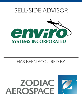 tombstone - sell-side transaction Enviro Systems Incorporated Zodiac Aerospace logo 2015