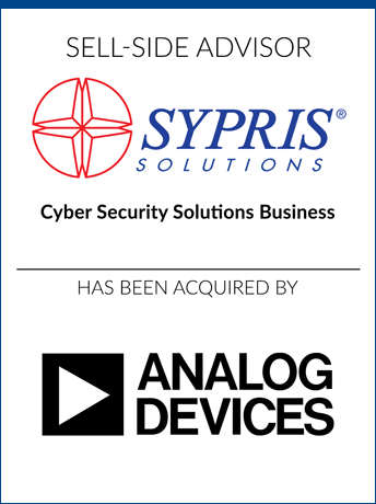 tombstone - sell-side transaction Sypris Solutions Analog Devices logos