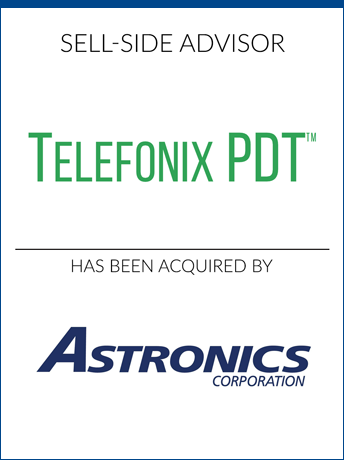 tombstone - sell-side transaction Telefonix PDT Astronics Corporation logo