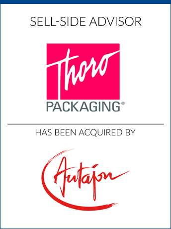 tombstone - sell-side transaction Thoro Packaging Inc and Autajon logo 2018