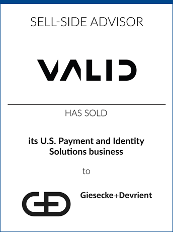 tombstone - sell-side transaction VALID Giesecke+Devrient logos