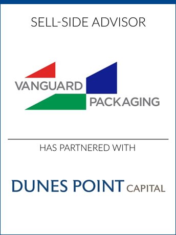 tombstone - sell-side transaction Vanguard Packaging and Dunes Point Capital logo 2019