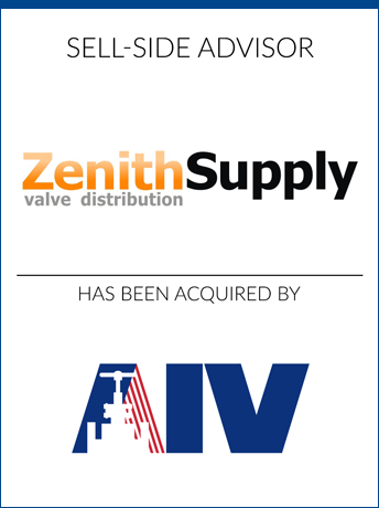 tombstone - sell-side transaction Zenith Supply AIV Inc. logos