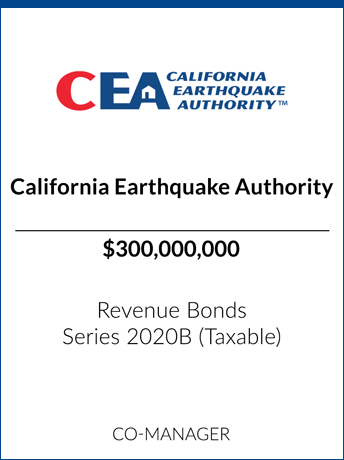 tombstone - transaction California Earthquake Authority logo